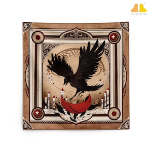 Schatten Nacht Rabe Lesetuch （Braun) Designer Karte inklusive