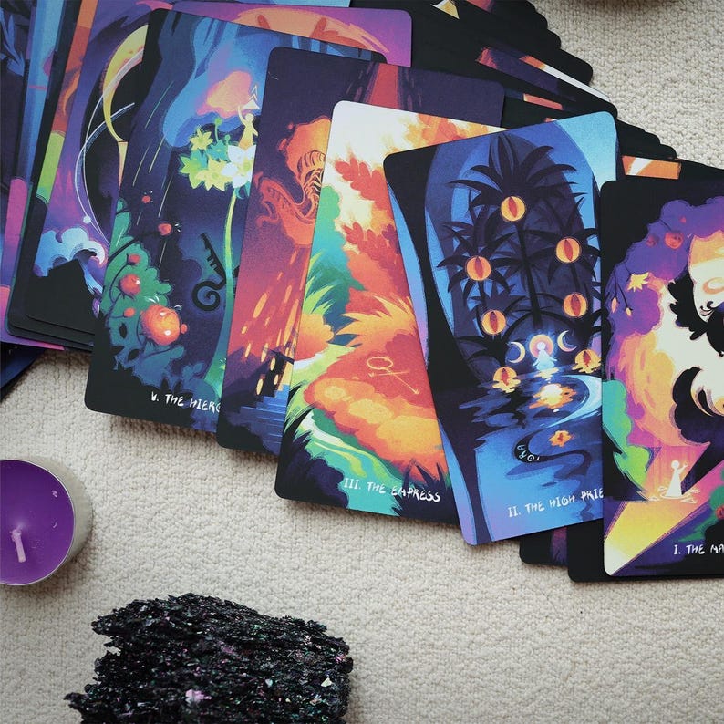 Glimmer Walker Tarot Deck v2: 78-Card RW Deck with Gilded Edges image 6