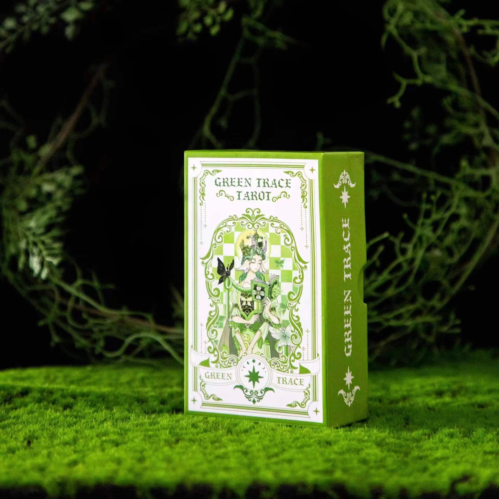 Official Green Trace Tarot - Story-Driven Deck, Mystical Divination, Spiritual Guidance, Collectible Cards.