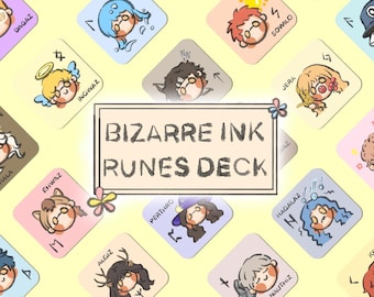 Norse Runes Deck – Bizarre Ink Divination Cards with Learning Guide