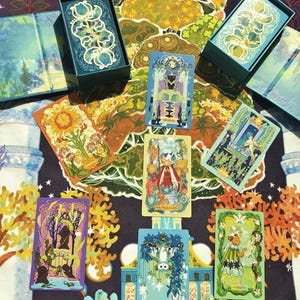 Exotic Flora Tarot Deck – Fantasy Botanical Tarot Cards, Witchy Nature Tarot, Plant Spirit Oracle, Illustrated Tarot for Collectors & Gifts