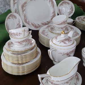 Minton Bedford China.  Dinner and Tea/Coffee Service for 8.  Exceptional quality and condition.  Wedding Gift.