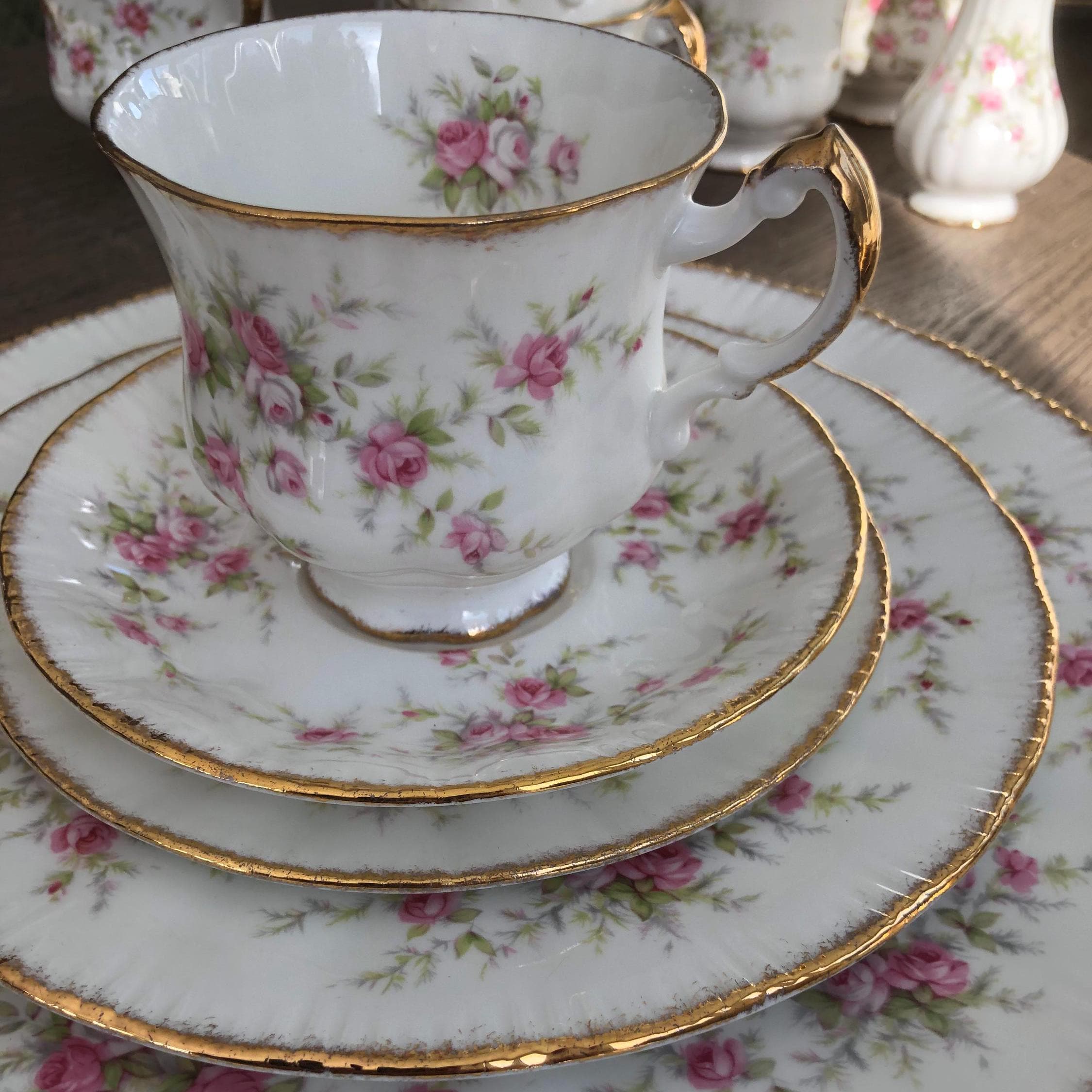 Vintage Paragon Victoriana Rose Dinnerware, 88 Pc Service for 10