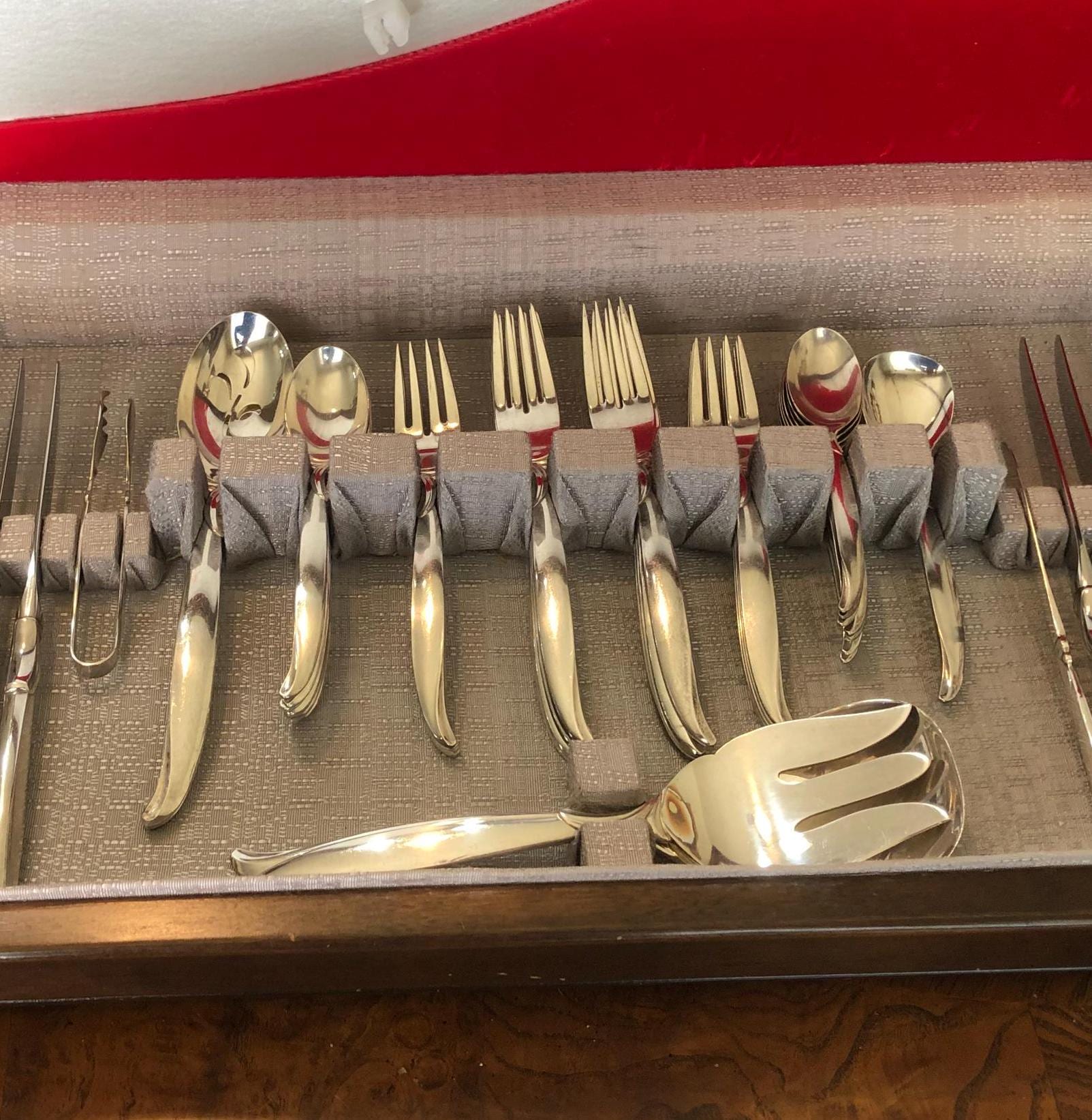 1847 Rogers Silver Plate, Flair Pattern, Vintage, Service for 8