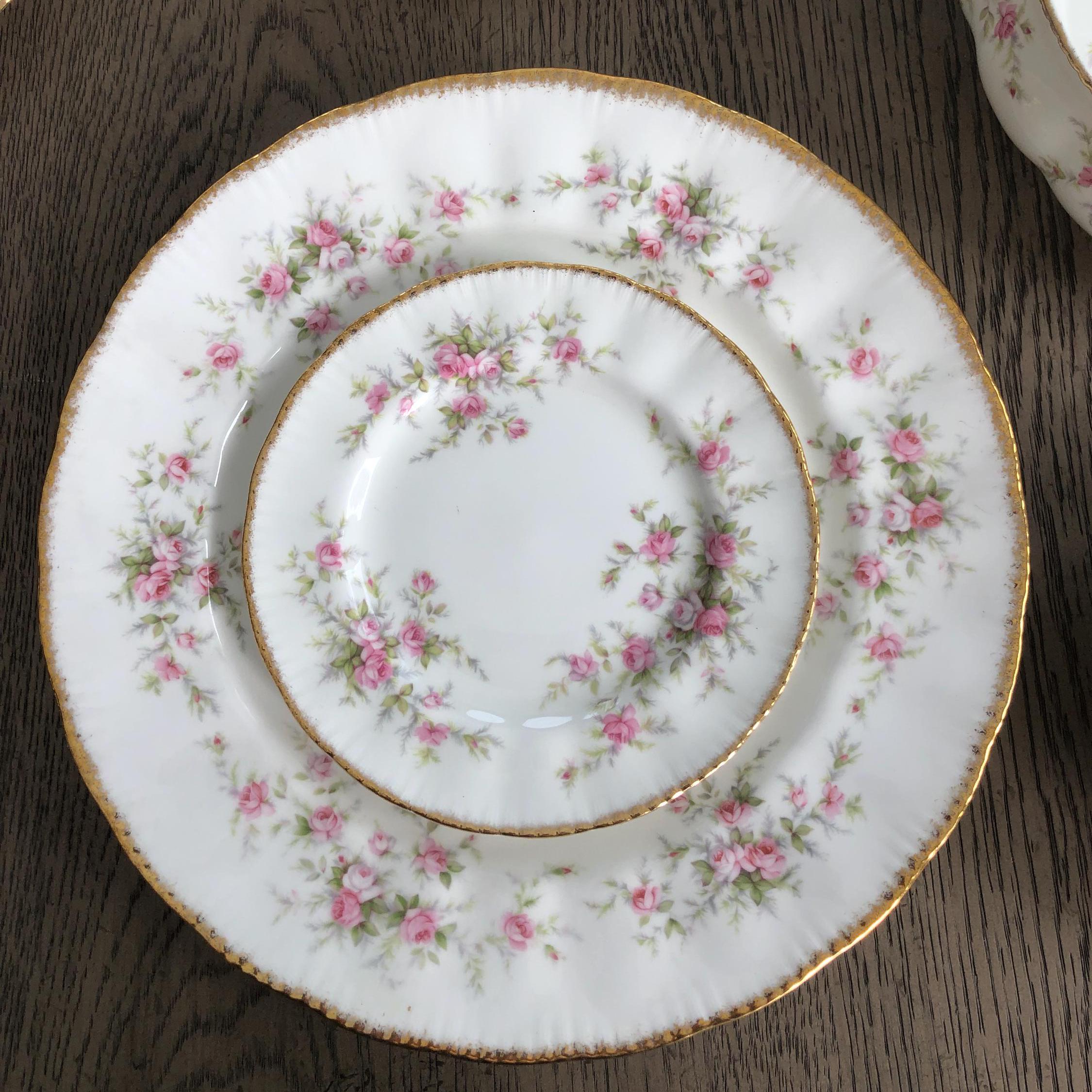 Vintage Paragon Royal Albert Victoriana Rose China, Gold Accents