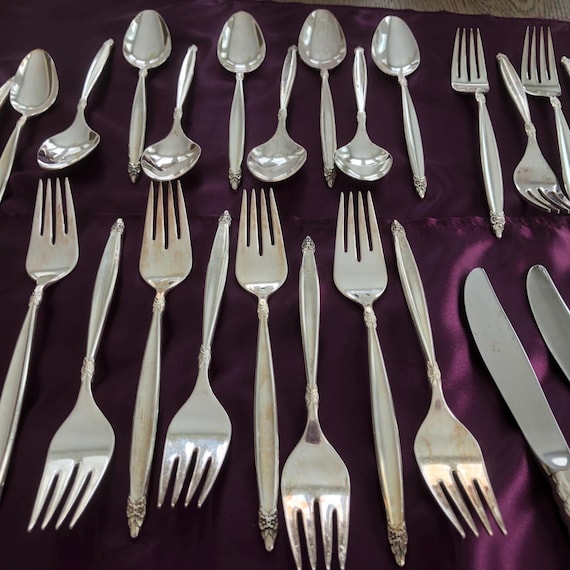 1847 Rogers Bros. 'garland' Pattern Silverplate Flatware. Service