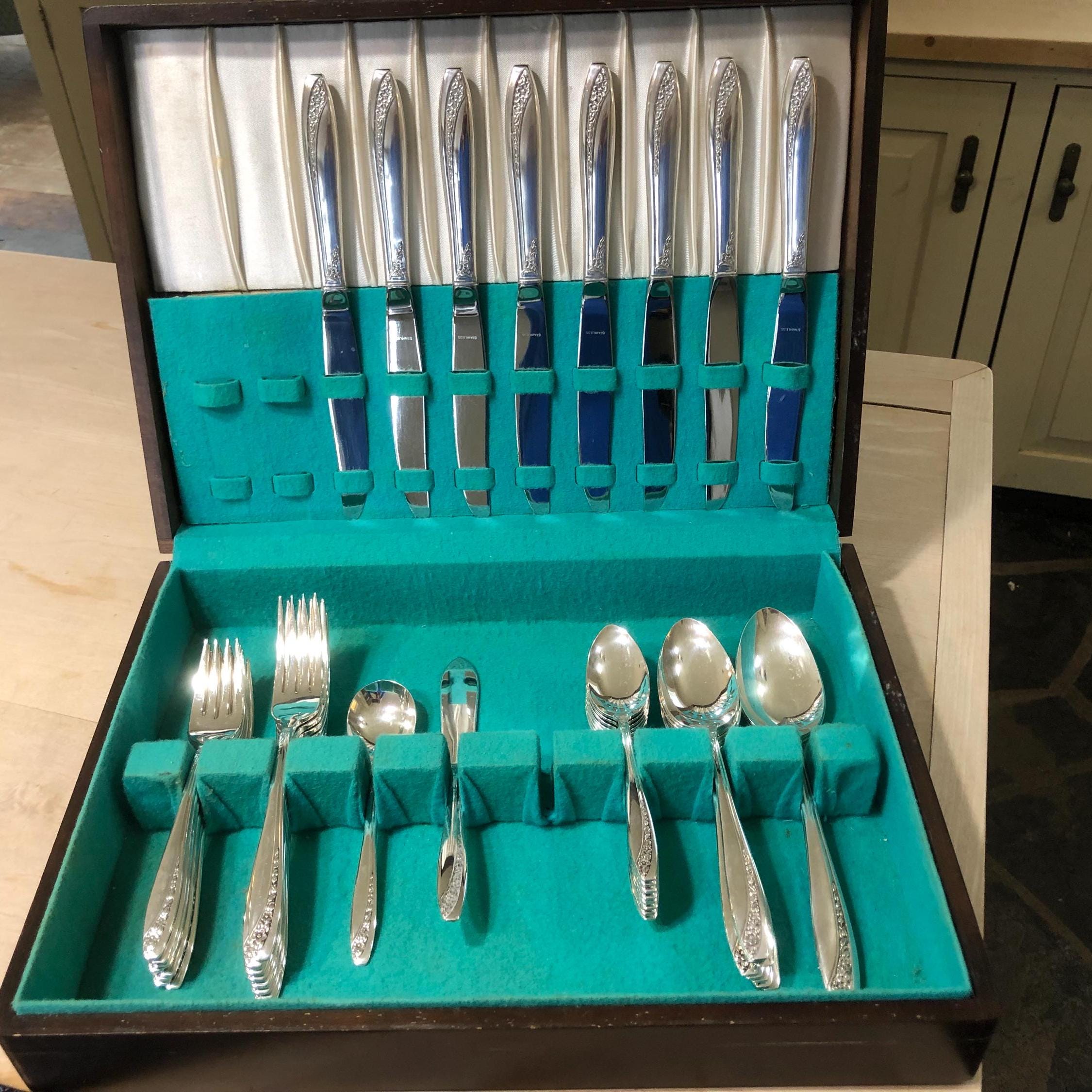 Rare 1865 Roger's MFG. Co. XS Triple Silver Plate Flatware. 44 Pc