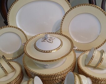 Minton 1793 Commodore Pattern, 46 Pc. Antique Dinner Set for 8