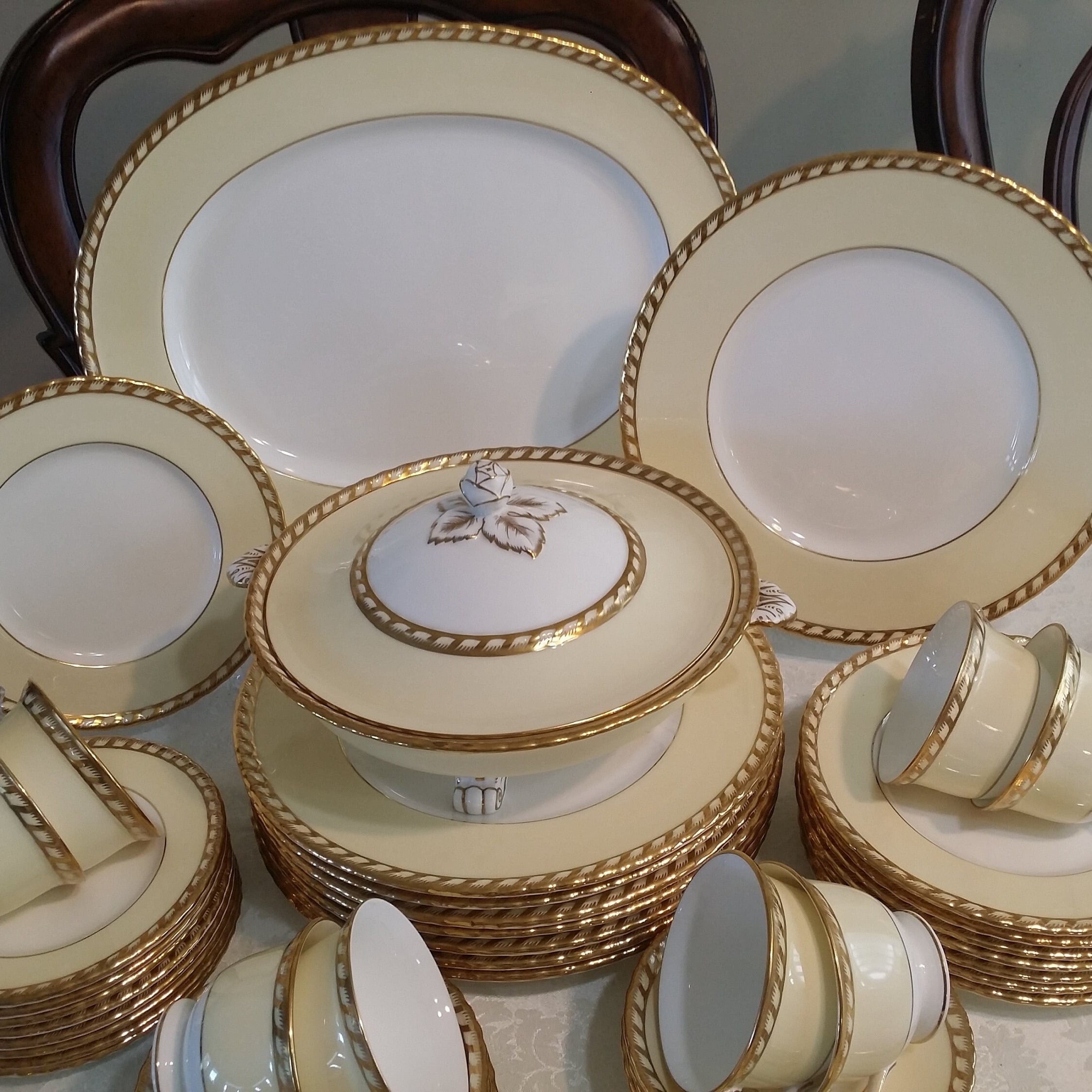 Minton 1793 Commodore Pattern, 46 Pc. Antique Dinner Set for 8