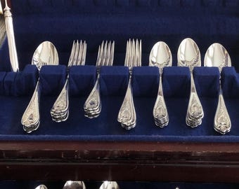 Vintage 1847 Rogers Bros Triple XS, Old Colony Silver Plate. 59 Pc