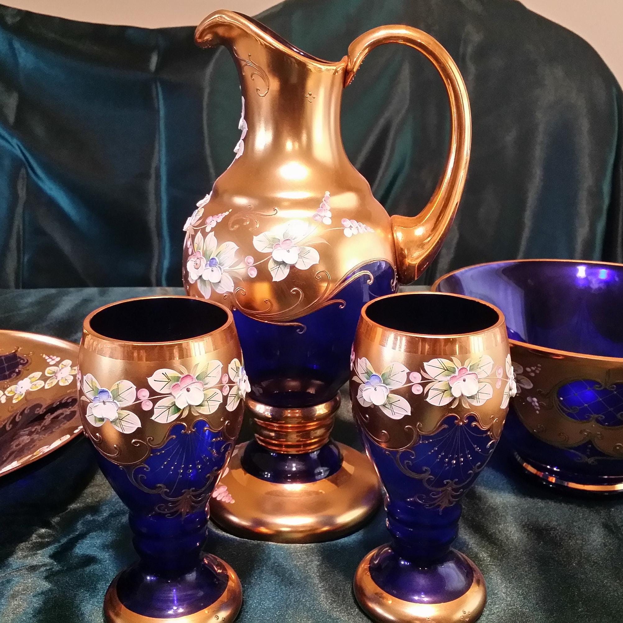 Bohemian Crystal Hand Painted and Decorated. Beautifully Striking