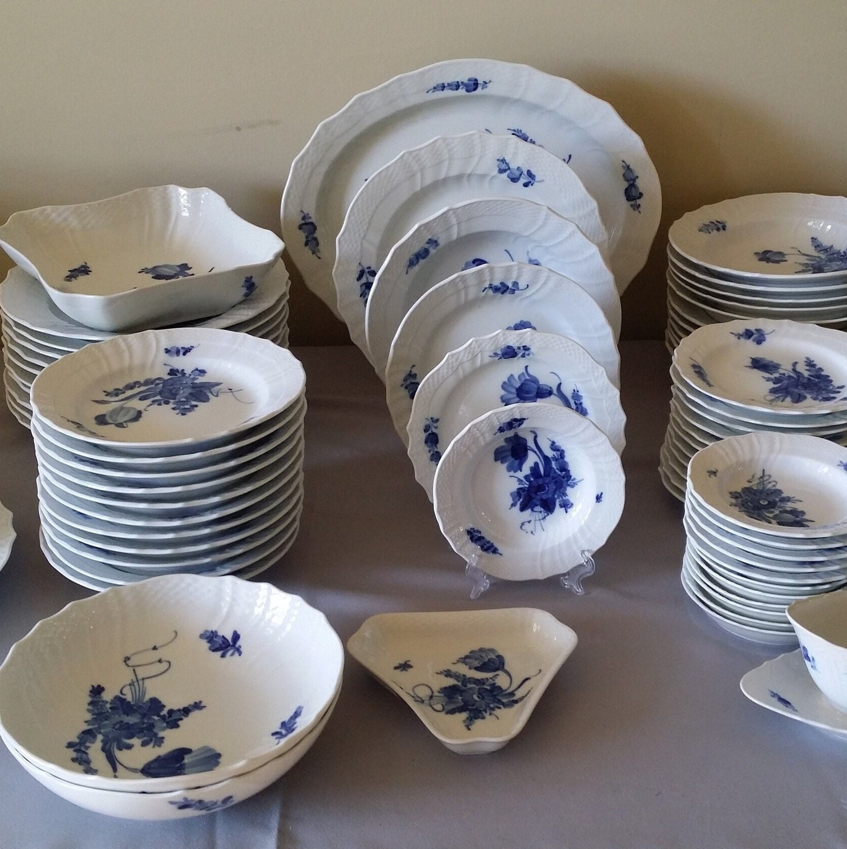 Five Pieces Of Royal Copenhagen Blue Flower Braided Porcelain.