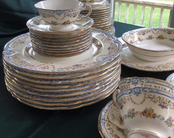 【MINTON*】 Exquisite Minton Symphony Blue Gold S557 Five Piece Place