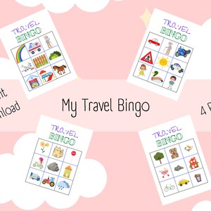 Kids Travel Bingo - Download & Print - Digital Instant Download - On the road - On the go