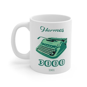 Hermes 3000 Vintage Mug | Typewriter Enthusiast Gift | Hermes 3000 Typewriter | Ceramic Mug 11oz