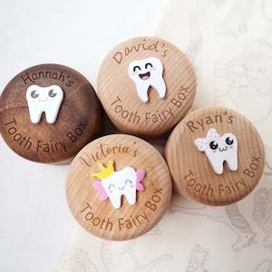 Caja personalizada para el hada de los dientes, caja de recuerdo para bebé, caja de madera grabada con el nombre del bebé, regalo para baby shower