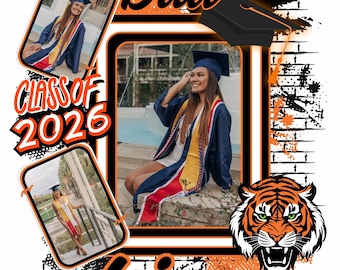 Camiseta de graduación de la clase de 2026, diseño editable en Canva PNG