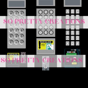 Vending Machine Payment Panel PNG Black and Grey