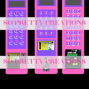 Vending Machine Payment Panel PNG Pink and Purple