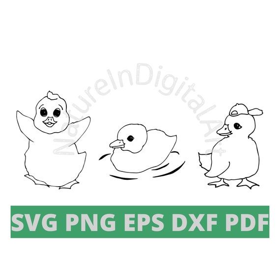 Duckling Svg Bundle Printable Hand Drawn Cartoon Baby Ducks Etsy