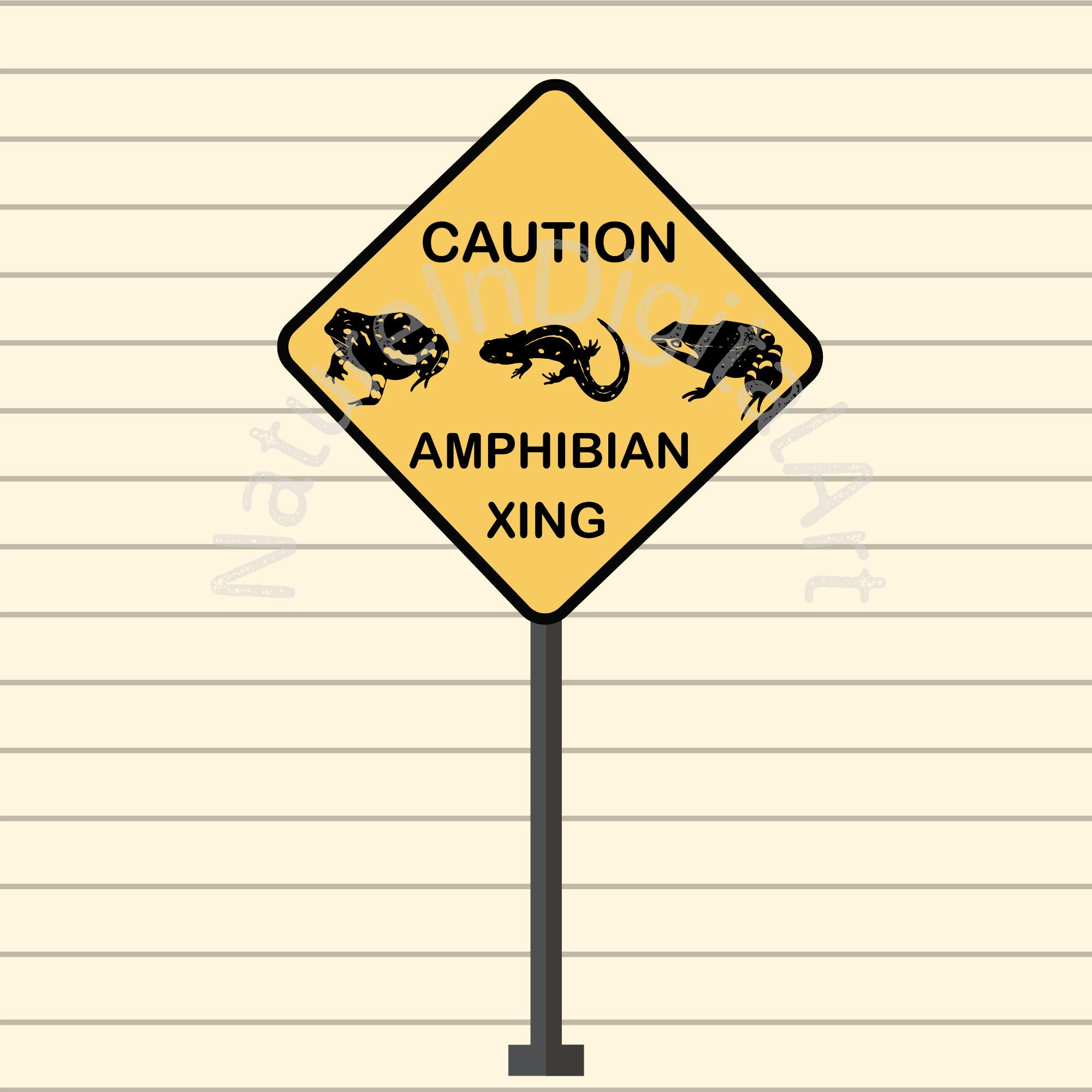 Amphibian Crossing Sign SVG Bundle, Frogs and Salamander Crossing Sign ...