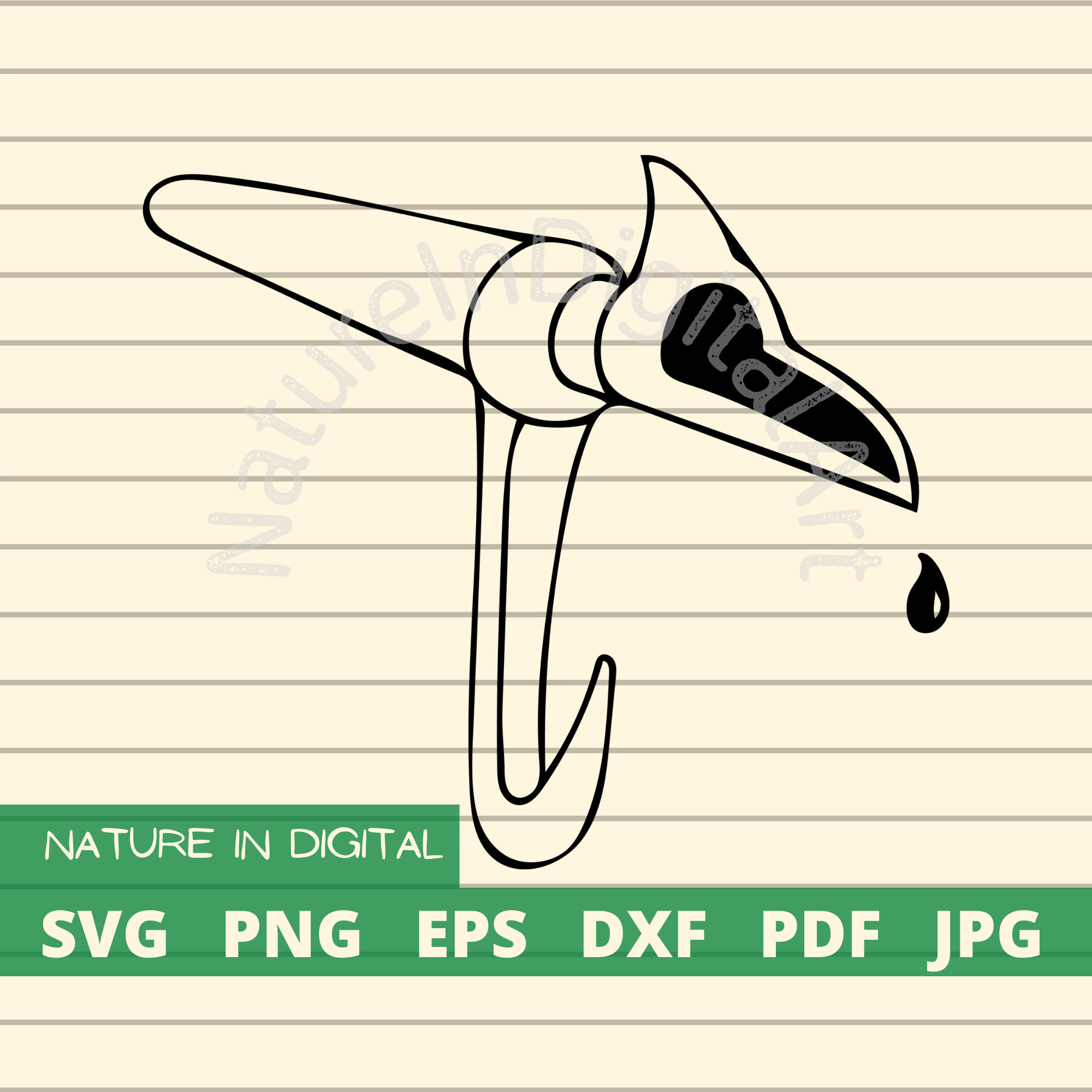 Maple Sap Spile Instant Digital Download, Hand Drawn Spile SVG and