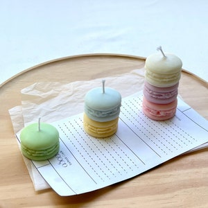 Macaron Candle | Handmade Realistic Scented Food Pillar Candle | Natural Soy& Beeswax | Pastel Home Decor |Unique Personalised Birthday Gift