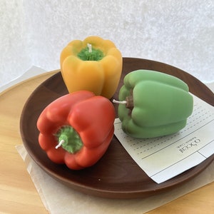 Capsicum Pepper Candle Handmade Realistic Scented Food Candle Natural Soy Bee Pillar Wax Home Decor Unique Personalised Birthday Gift image 1