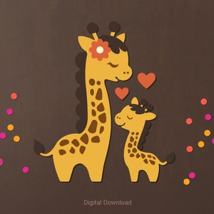 Giraffen-Svg, Muttertags-Svg, Kinder-Svg, Giraffen-Familien-Svg, Baby Giraffe PNG, Lehrer-Svg, Laser-Schnitt-Datei, SVG-Datei für Cricut Silhouette