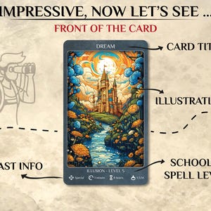 DnD Spell Cards BUNDLE | Dnd 2014 and 2024 Update Illustrated Spell Cards | Dungeons and Dragons 5e | d&d Spellbook | Tarot Size Cards image 2