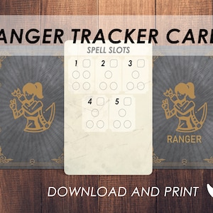 DnD Waldläufer Spell Slot Tracker Karte | Herunterladen und ausdrucken | Dungeons and Dragons 5e | D & d Zauber Deck Zubehör | PDF |