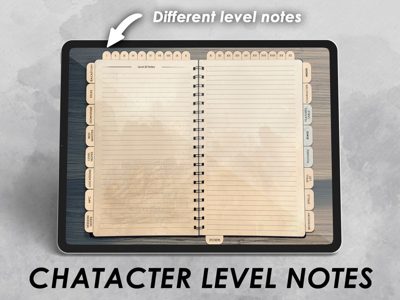 Every level is a unique advanture that is why this journal gives you the possibility to write down those stories. A page for every level, and of course you can expand the space by inputing some blank pages.
