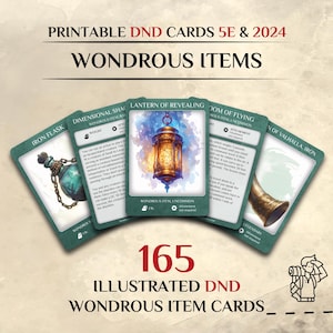 DnD Item Cards: Magic Wondrous Items | 165 Illustrated Item Cards | 5e and 2024 | Dungeons and Dragons accessories (Printable PDF)