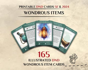 DnD Item Cards: Magic Wondrous Items | 165 Illustrated Item Cards | 5e and 2024 | Dungeons and Dragons accessories (Printable PDF)