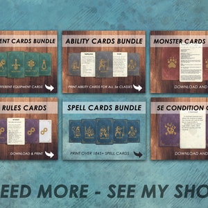 Dnd Wizard Spell Cards | Dnd Spellbook | Printable | D&amp;D Accessory ...