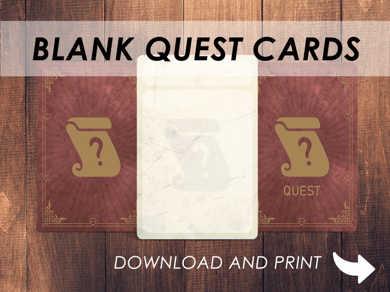 Quest Ideas Cards Blank Dnd Accessories RPG Adventure Etsy