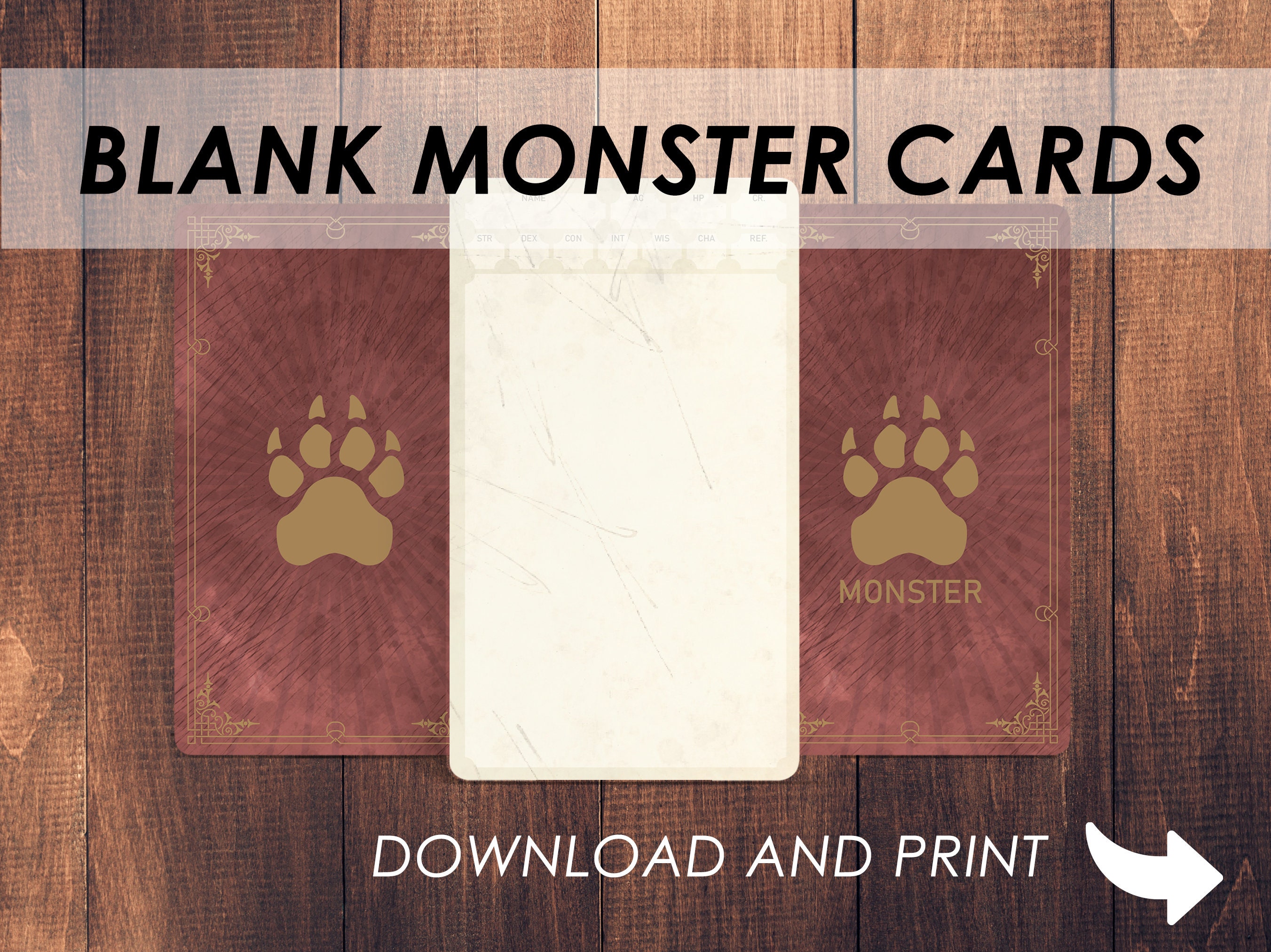 Dnd Blank Monster Stat Cards Dungeon Master Dnd Accessories - Etsy
