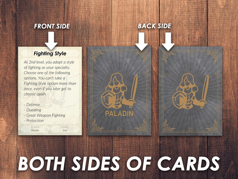 Dnd Paladin Ability Cards Dnd Player Class Accessories Etsy