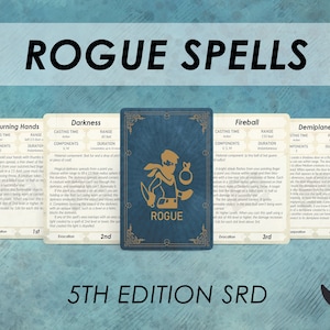 Dnd Rogue-spreukkaarten | Geheimzinnige bedrieger | Dnd-spreukenboek | Afdrukbaar | D&D-accessoires | Dungeon and Dragons 5e