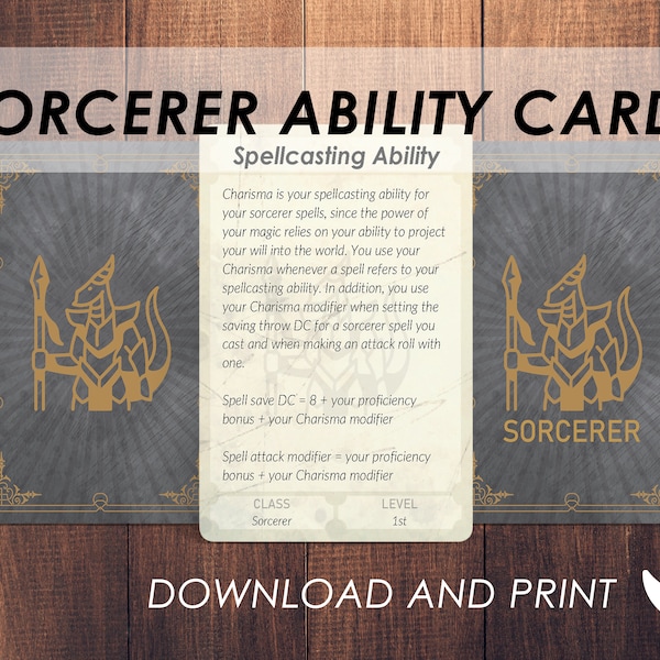 5e Ability Cards Etsy