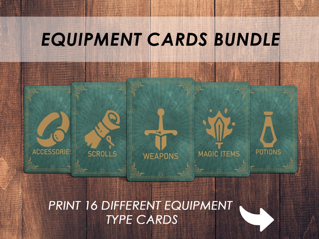 Dnd Item Cards | MEGA CARD BUNDLE | D&amp;d Dnd Player Accessories Card ...