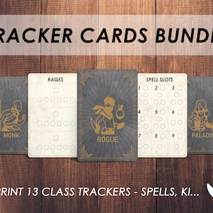 DnD Ability Trackers-kaarten voor elke klas | MEGA Spell Ki Rage TRACKERBUNDEL | d&d Dnd Player Class-accessoires kaartspel