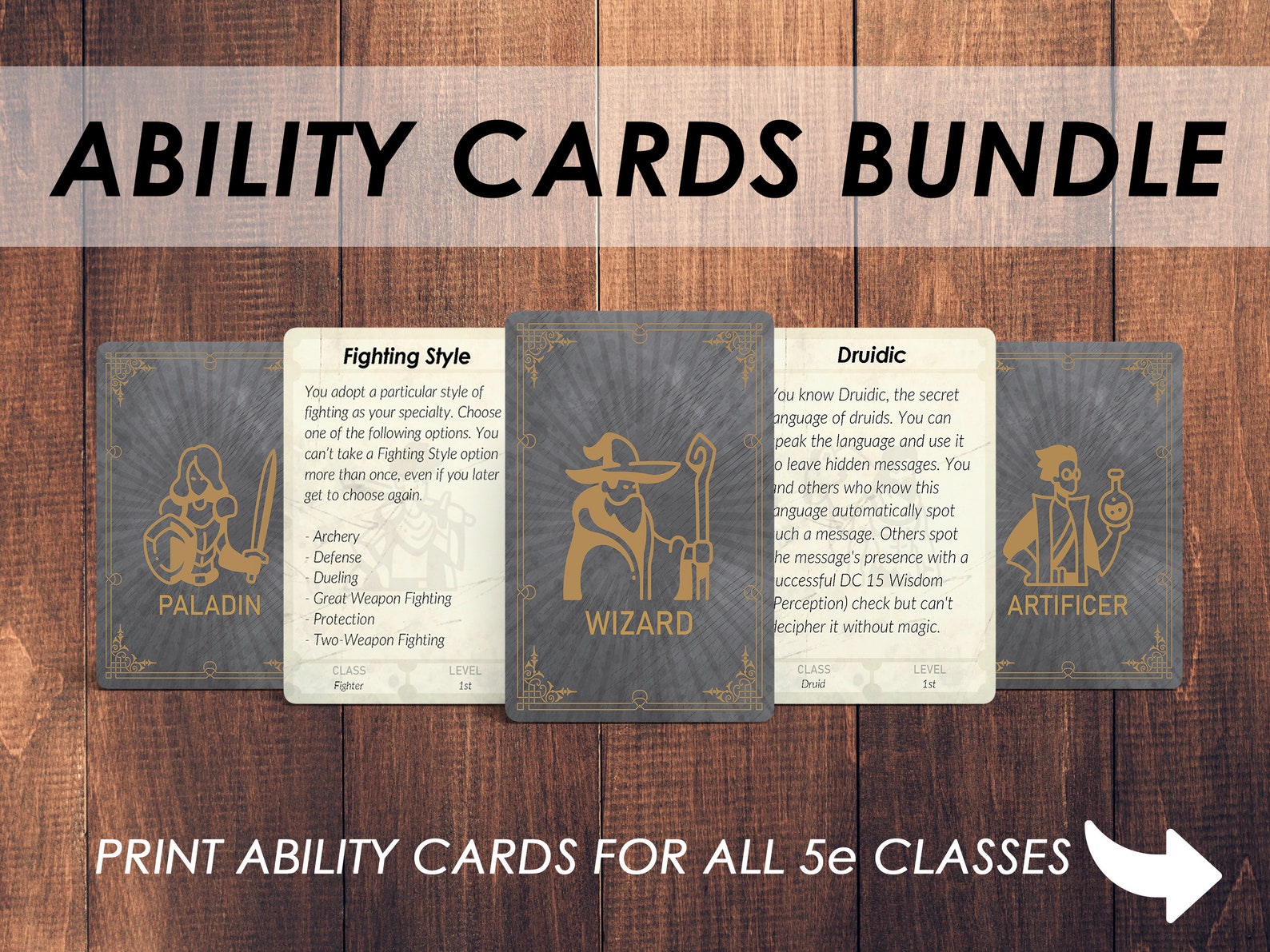 Dnd Ability Cards for Every Class MEGA ABILITIES BUNDLE - Etsy