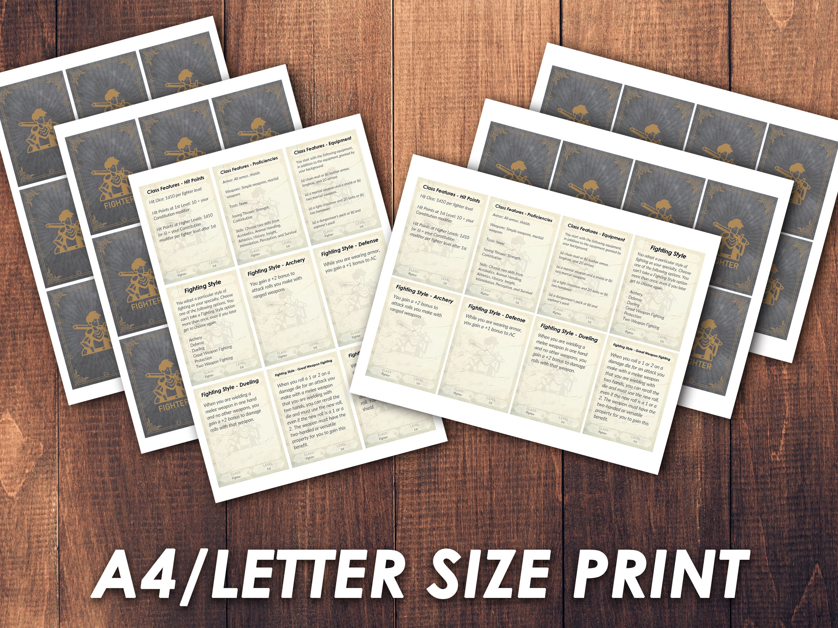 Dnd Fighter Ability Cards Dnd Player Class Accessories - Etsy