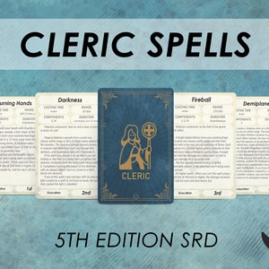 DnD-geestelijke spreukkaarten | D&D 5e-spreukenboek | Afdrukbaar | Toverspreuken voor kerkers en draken