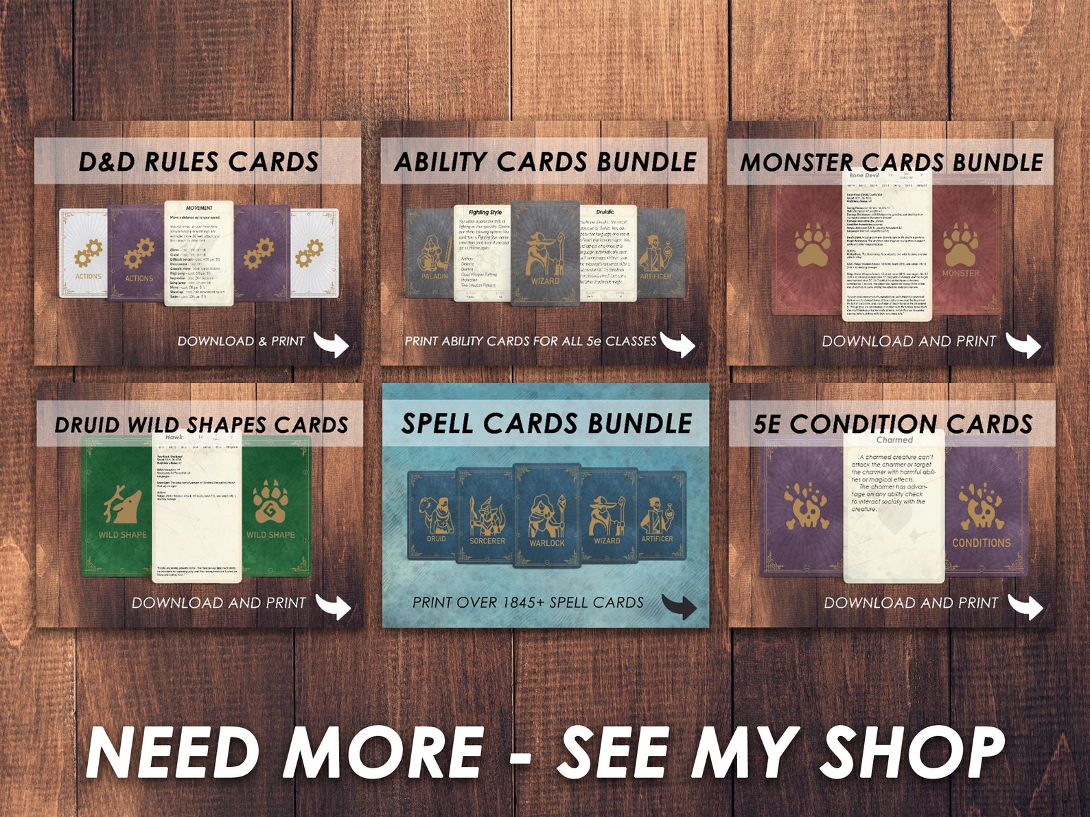 Dnd Item Cards: MEGA Card Bundle for Dungeons and Dragons 5e (download ...