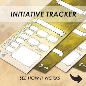 D&D 5e-initiatieftracker | Afdrukbare kerkers en draken | Tentkaarten karakterblad | Accessoires voor DM-schermen | PDF | DND Dungeon Master