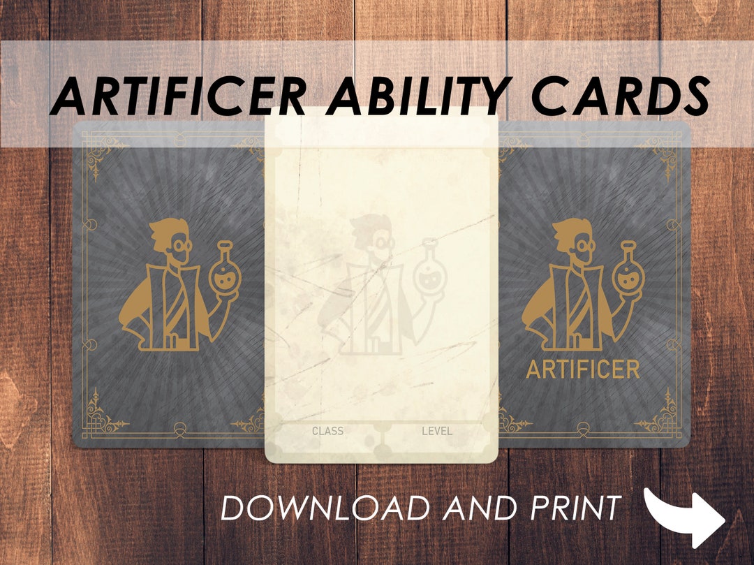 Dnd Artificer Ability Cards Dnd Player Class Accessories Etsy