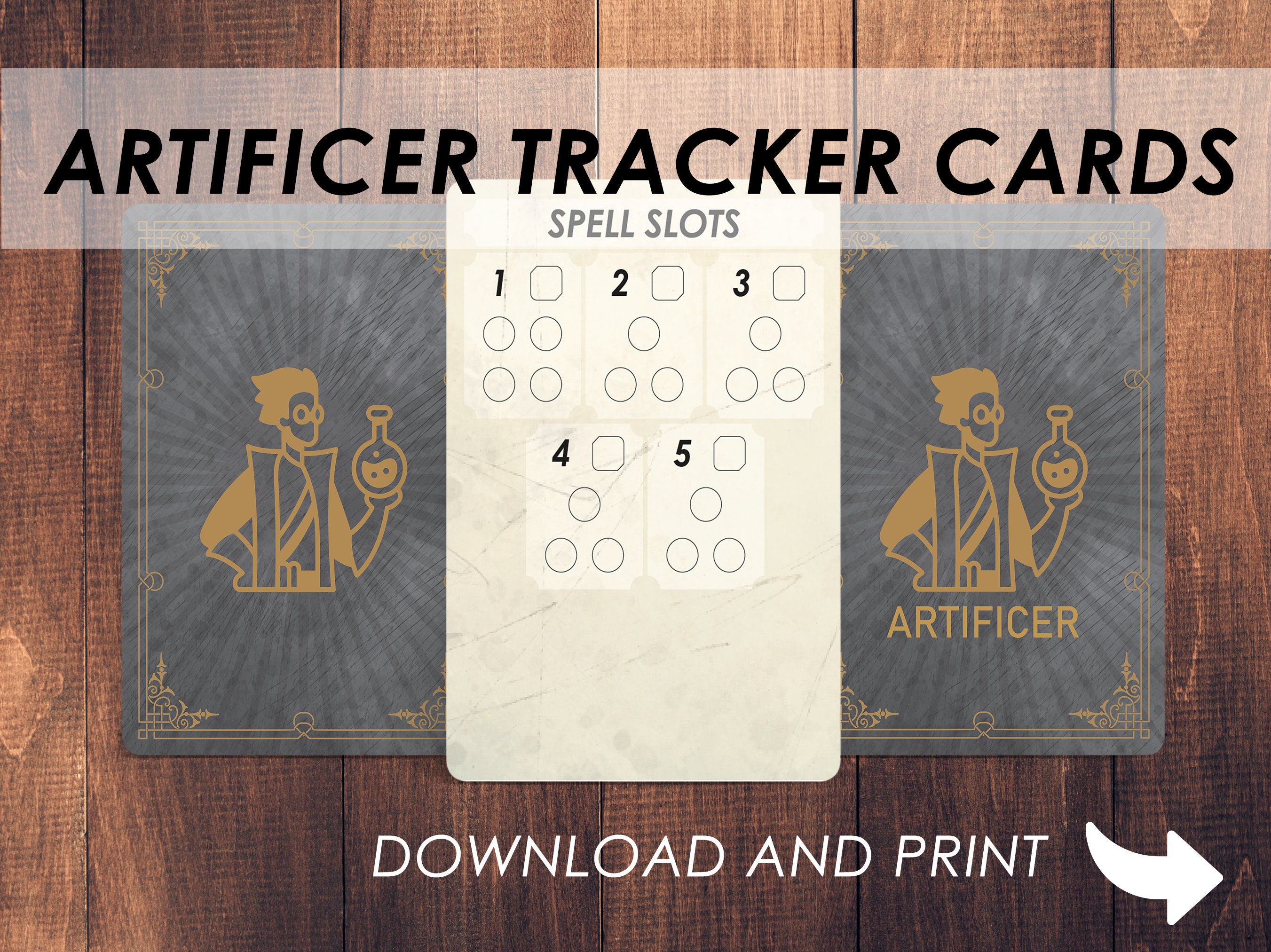 Dnd Artificer Spell Slot Tracker Card Download and Print Dungeons and