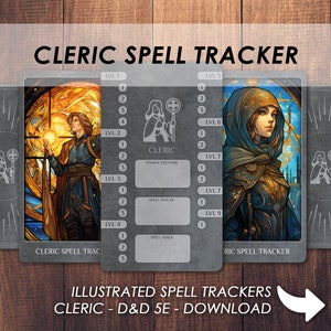 D & D Kleriker Zauberschlitz Tracker Karte | Herunterladen und ausdrucken | Dungeons and Dragons 5e | D&D Zauber Deck Zubehör | PDF |